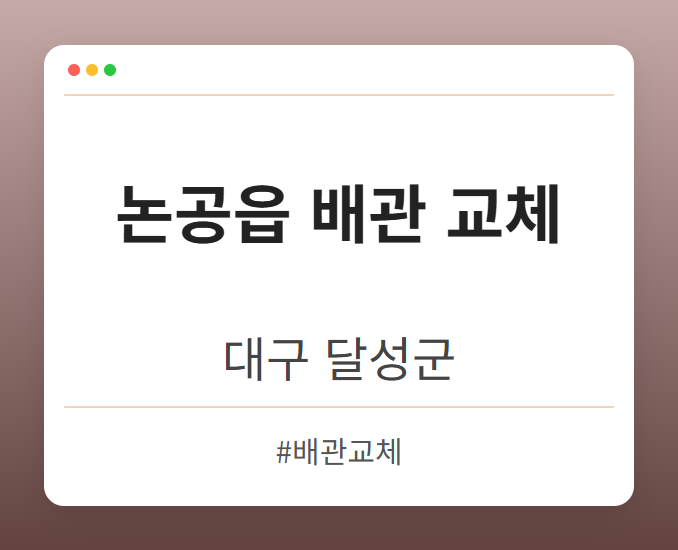 논공읍 배관 교체 - 대구 달성군 논공읍 배관 교체 전문업체
