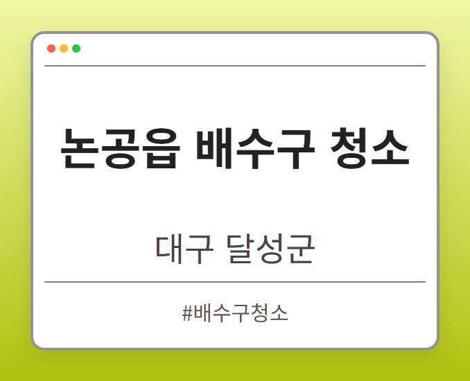 논공읍 배수구 청소 - 대구 달성군 논공읍 배수구 청소 전문업체