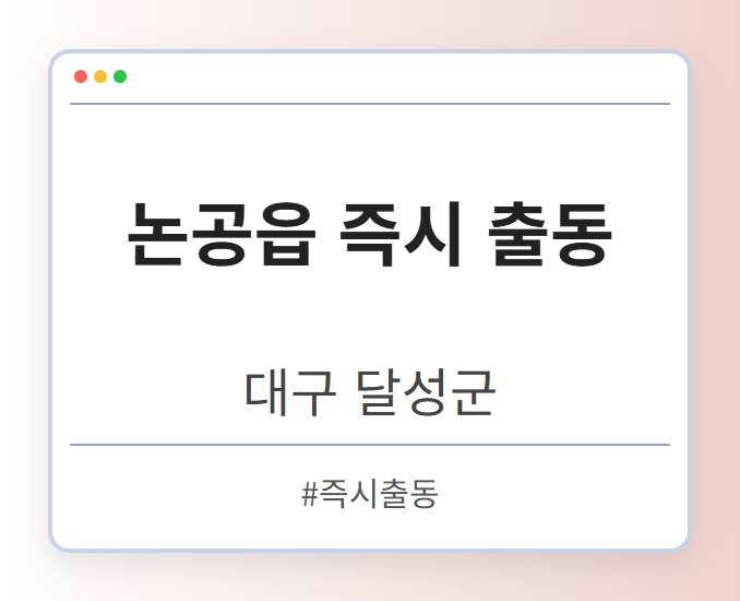 논공읍 즉시 출동 - 대구 달성군 논공읍 즉시 출동 전문업체