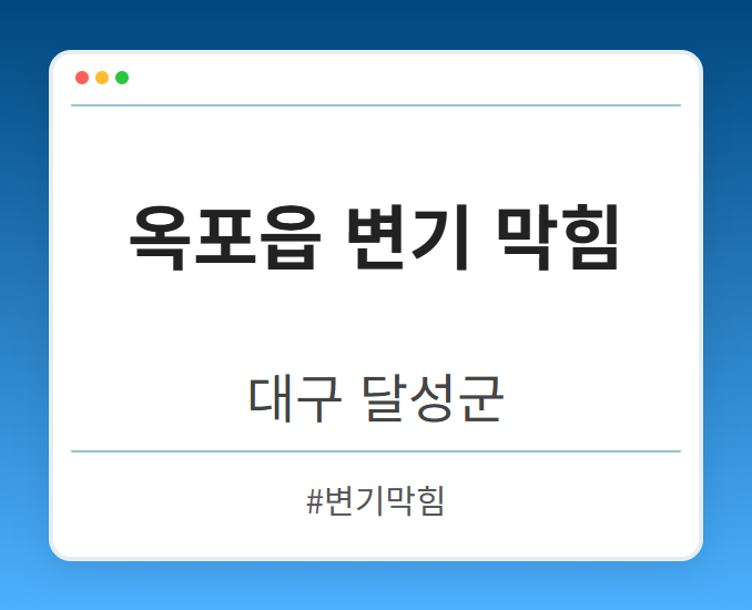 옥포읍 변기 막힘 - 대구 달성군 옥포읍 변기 막힘 전문업체