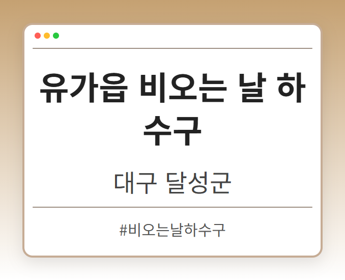 유가읍 비오는 날 하수구 - 대구 달성군 유가읍 비오는 날 하수구 전문업체