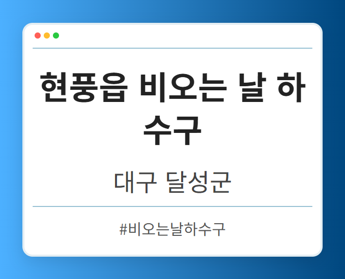 현풍읍 비오는 날 하수구 - 대구 달성군 현풍읍 비오는 날 하수구 전문업체